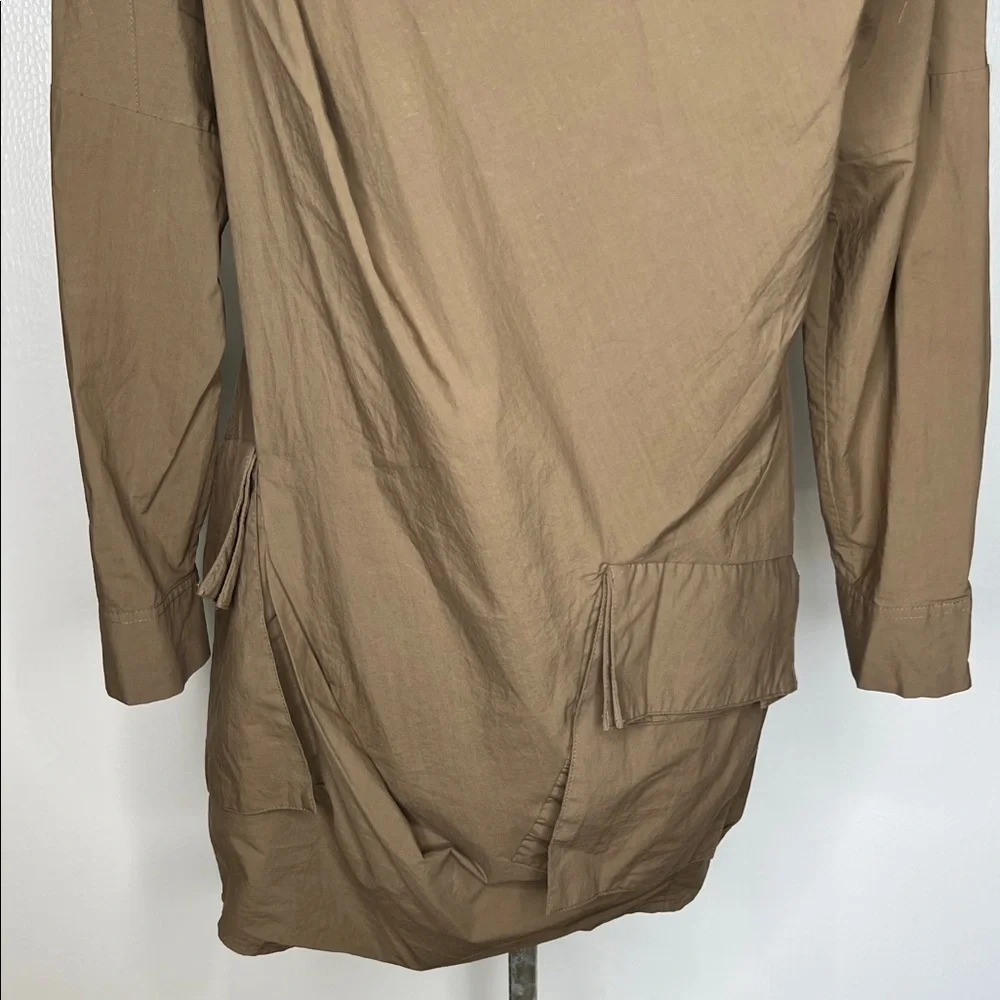 ALLSAINTS  Kika Brown Asymmetrical Shirt Dress - Picture 3 of 9